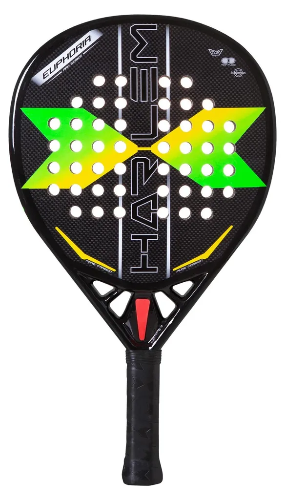 Harlem Euphoria Green Raquette Padel en Carbone avec Finition Multicolore