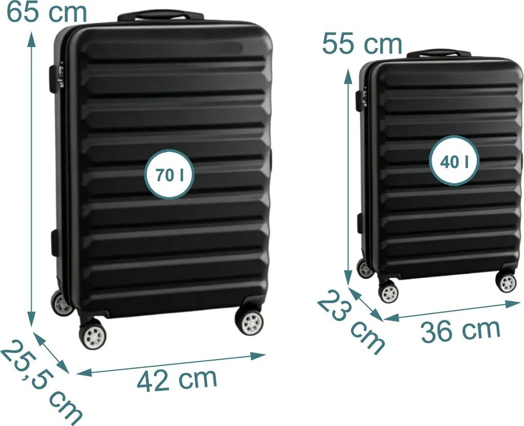 Set Valigie 2 Pezzi Relaxdays: Bagaglio a Mano e Stiva Professionale - 4