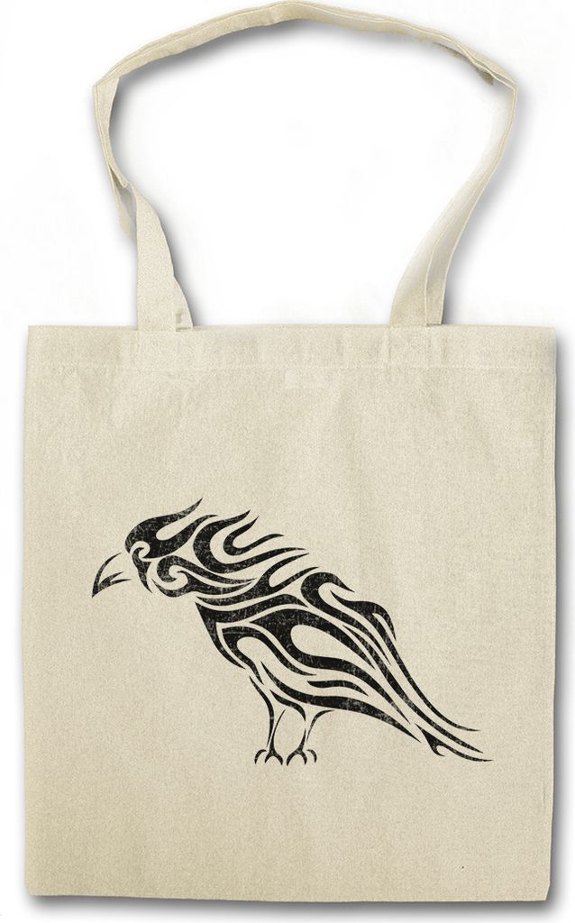 Urban Backwoods Tribal Raven, Stofftasche, Farbe: Beige
