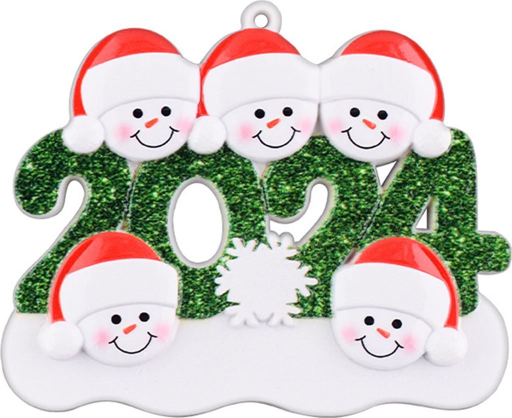 Personalisierter Schneemann-Christbaumschmuck 2024 Familie von 2/3/4/5/6 Hängende Dekoration Feiertagsharz Andenken für Wohnkultur D