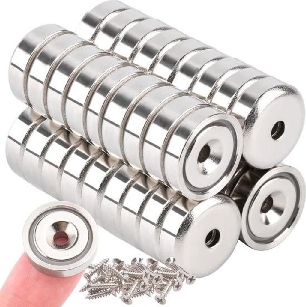 Neodym-Magnete mit Loch – extra stark – 36 Stück