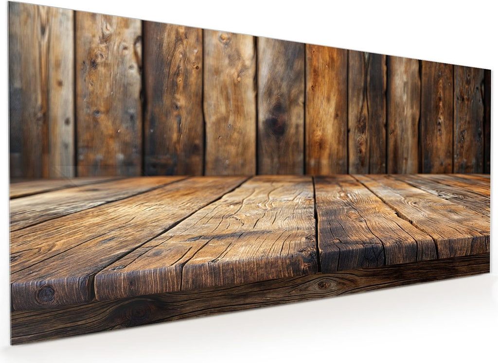 Küchenrückwand Spritzschutz Glas mit Motiv Holzbodenoptik 40 x 40 cm