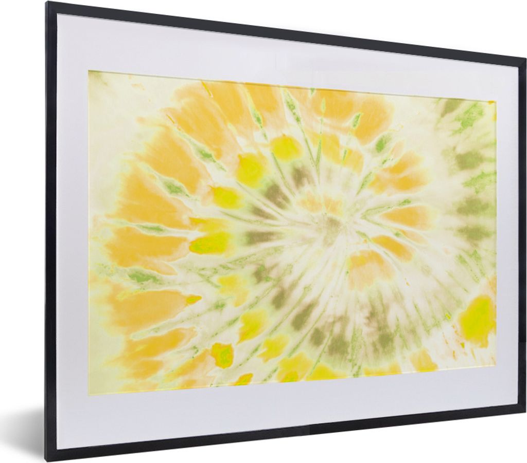 MuchoWow Gerahmtes Poster Sommer - Gelb - Grün 40x30 cm - Poster mit Schwarzem Bilderrahmen Wandposter Rahmen Foto Bilder - Bilderrahmen - Poste...