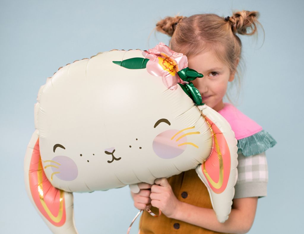 Ballon en plastique Lapin 65cm beige orange Image du produit 