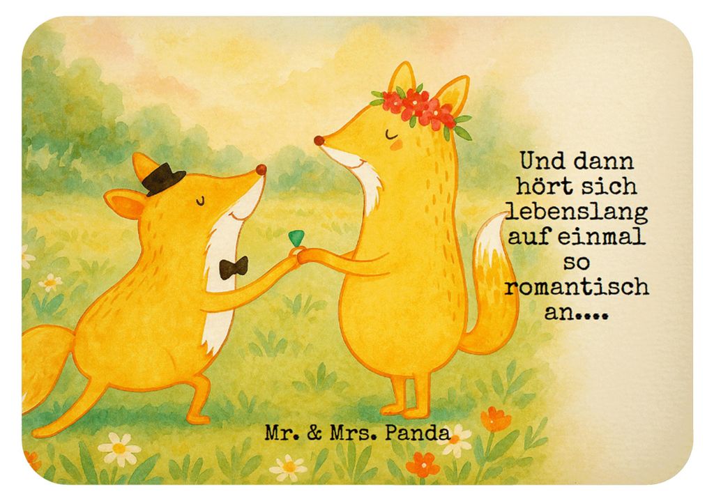 Mr. & Mrs. Panda magnet Füchse Hochzeit Design - Weiß - Geschenk, Notizhalter, Kühlschrankmagnet, Hochzeitskarte, whiteboardmagnet, haftmagnet, ...