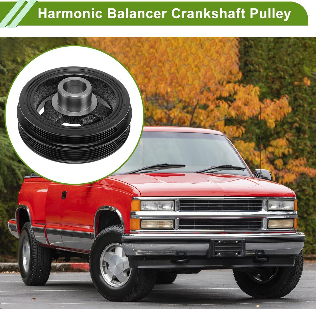 7T4Z6312B Motor Harmonischer Ausgleichswellenkurbelwellenriemen für Ford Explorer Schwarzer Harmonischer Ausgleichswellenriemen Kurbelwellenriemen...