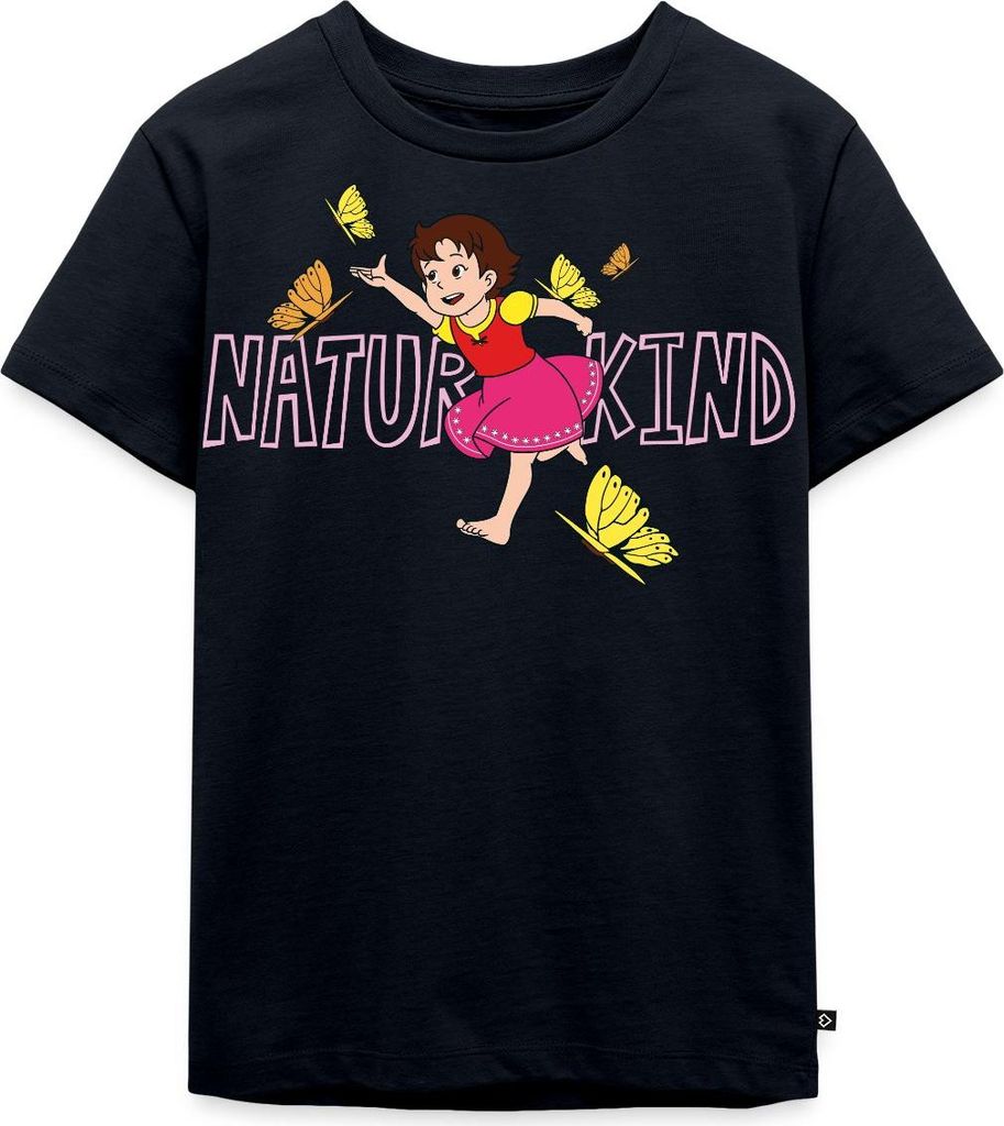 Spreadshirt Heidi Naturkind Schmetterlinge Kinder Premium T-Shirt, 110/116 (4 Jahre), Navy