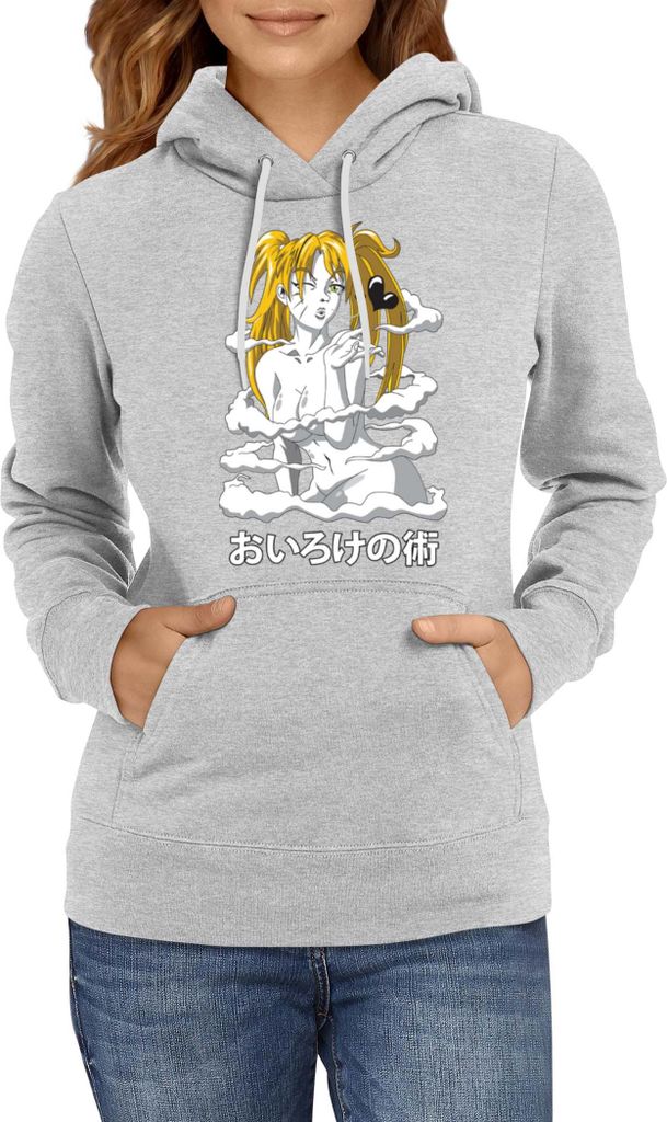 Damen Kapuzenpullover Naruto Naruto Oiroke No Jutsu, Lady L / Grau