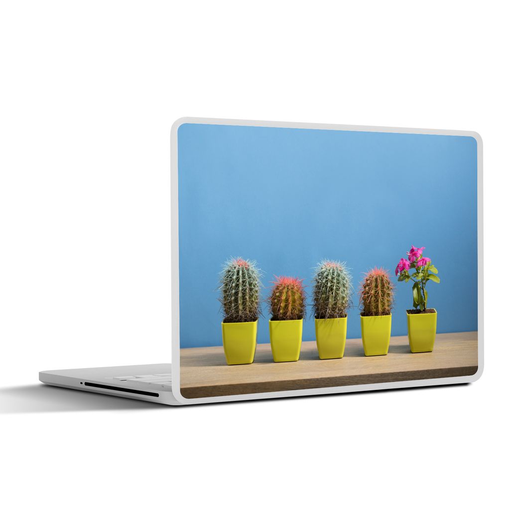 MuchoWow Laptop Aufkleber Sticker Cover Blume neben Kakteen 36.5x27.5 cm - Laptop-Sticker