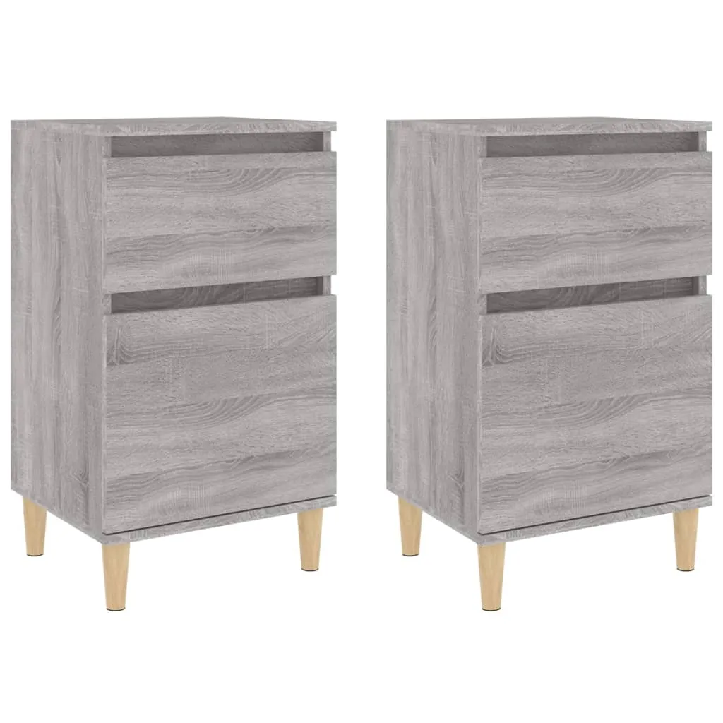 Tables de nuit Gris Sonoma 40x35x70 cm - Rangement vertical compact - 3