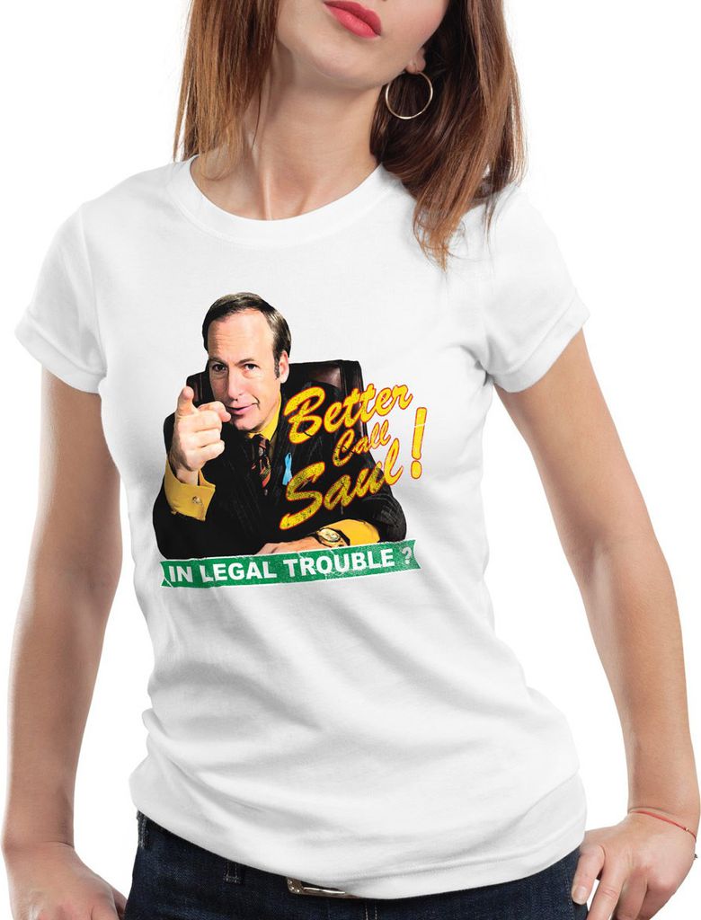 style3 Call Saul T-Shirt Damen, Farbe:Weiß, Größe:2XL