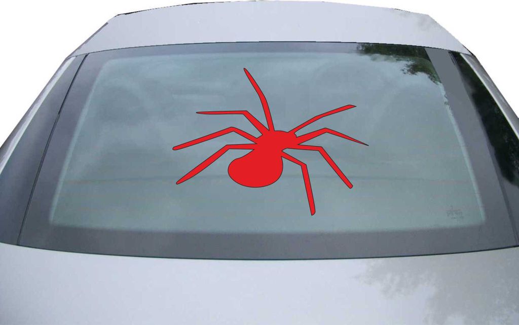 Indigos UG - Aufkleber Heckscheibe & Motorklappe DE7037 - rot - 600x449 mm - Spinne Spider Silhouette - Auto Scheiben Fenster Heckklappe Tuning Rac...