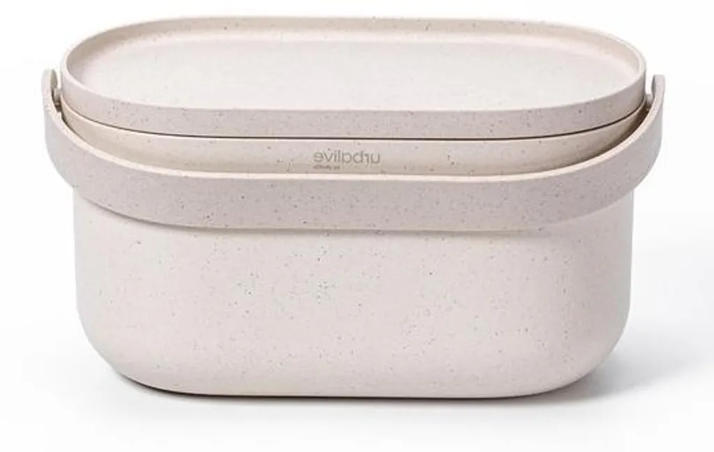 Poubelle à compost de cuisine 4 litres beige avec rouleau de sacs