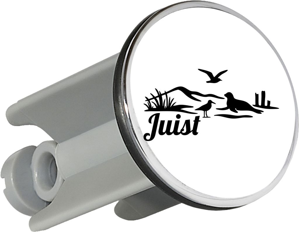Huuraa Waschbeckenstöpsel Juist Strandmotiv 4cm höhenverstellbar Abflussstopfen Geschenkidee