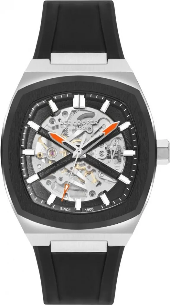 Montre squelette pour homme Lee Cooper LC07902.351 en acier noir mat