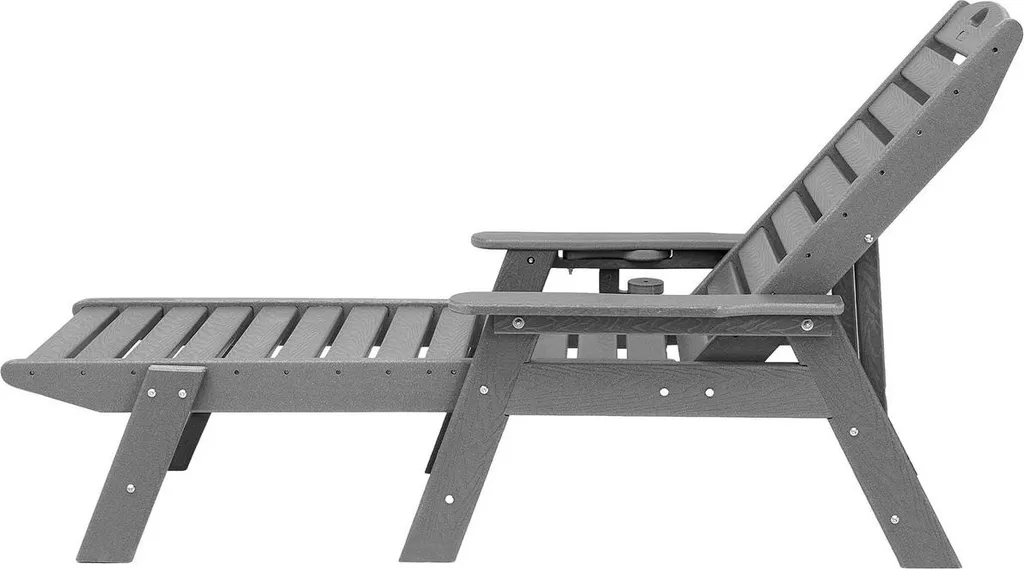 Chaise longue inclinable 6 niveaux avec structure grise haute densité
