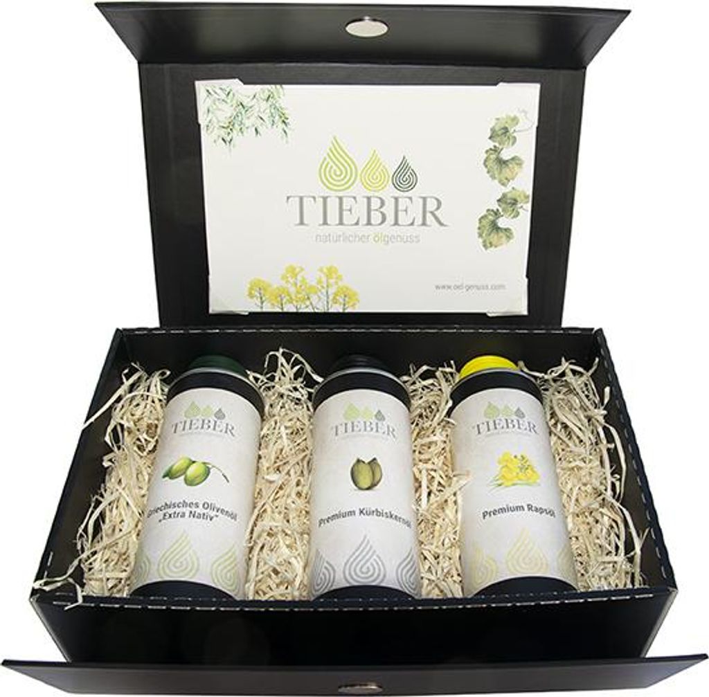 Trio-Öle in edler Geschenksverpackung 3x250ml - Geschenkidee für Hobbyköche
