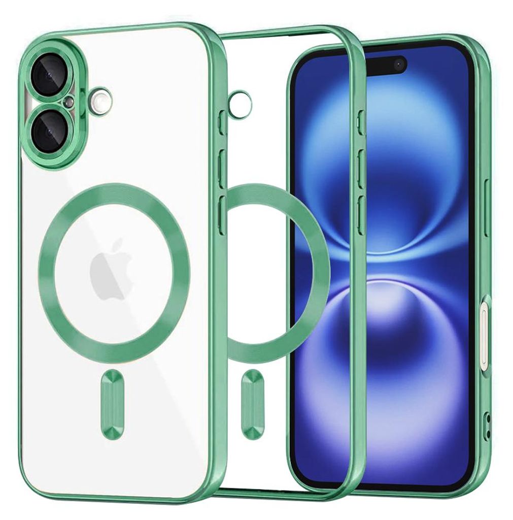 Luxury Crystal MagSafe Hülle für iPhone 16 - Hellgrün KP38090