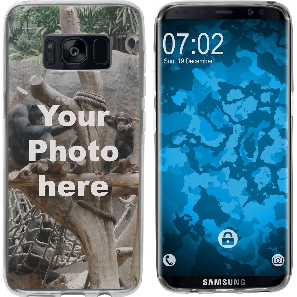 PhoneNatic Case kompatibel mit Galaxy S8 Personalisierte Handyhülle clear zum selbst gestalten mit eigenem Foto