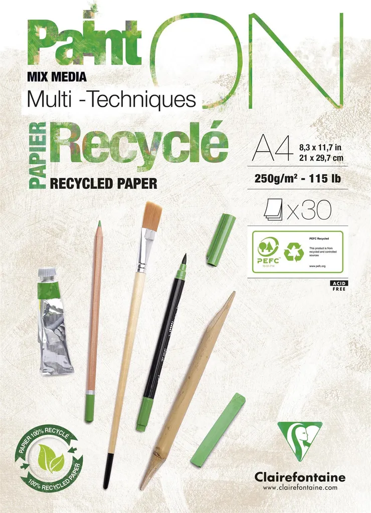 Specifiche Clairefontaine 975741C PAINT'ON Recyclé DIN A4 250g