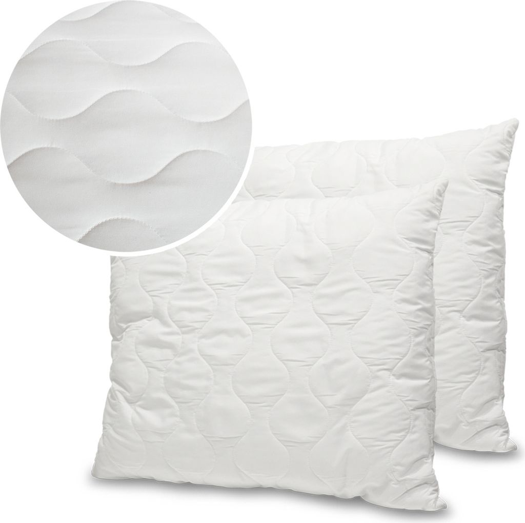 2er Set Kopfkissen 70 x 80 cm Steppkissen | Mikrofaser Innenkissen für Allergiker