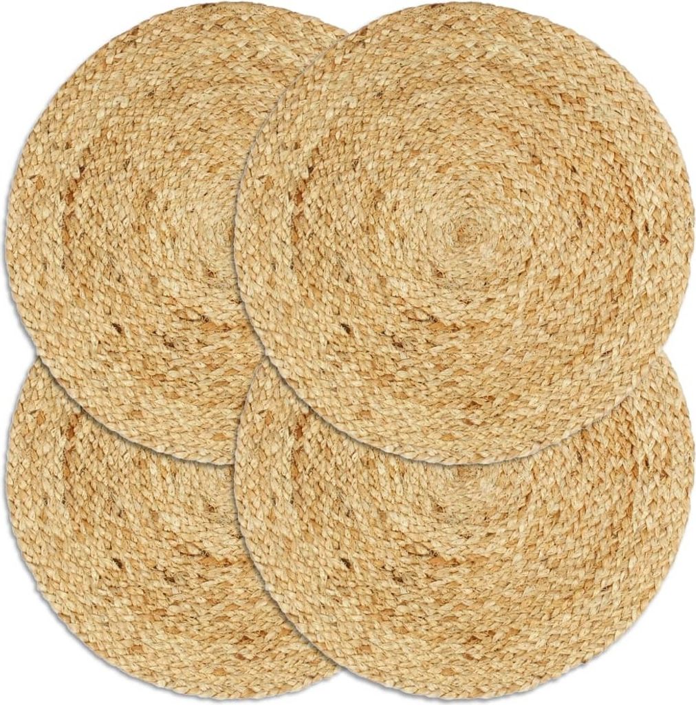 Tischsets 4 Stk. Natur 38 cm Rund Jute