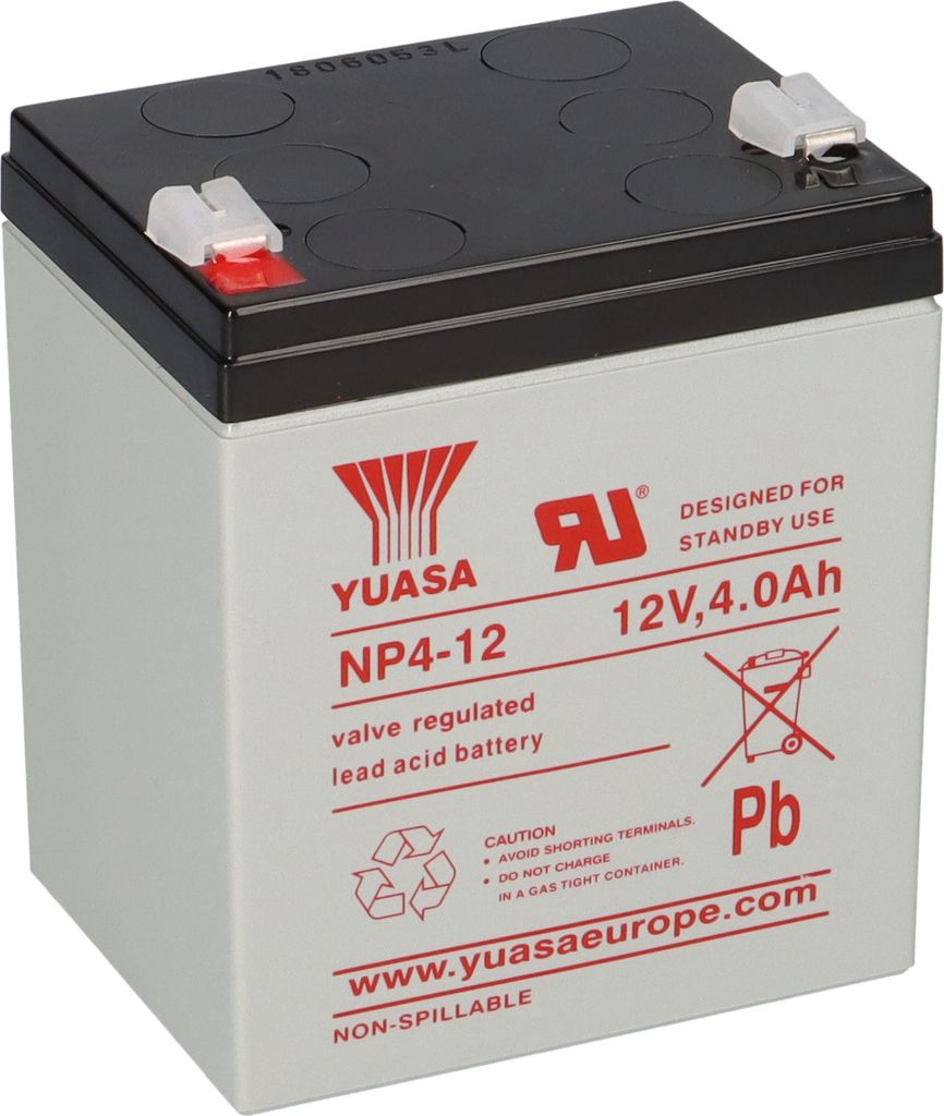 Yuasa Blei-Akku NP4-12 Pb 12V / 4Ah Faston 4,8