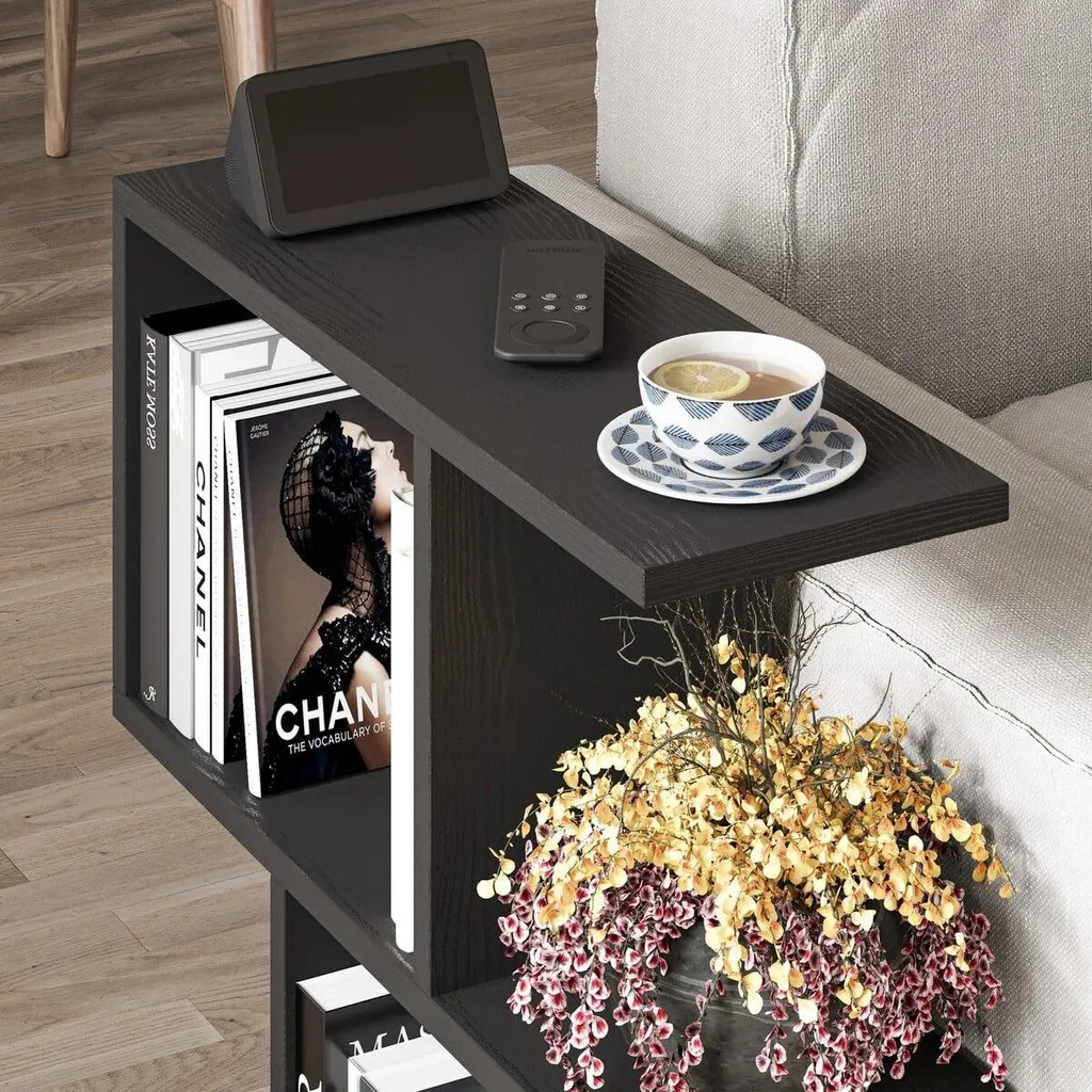 Table de rangement bout de canapé 60 cm pour poser télécommandes et café - 4