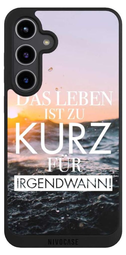 NIVOCASE Handyhülle für Samsung Galaxy S24+ Hülle NIVOpure Case Schwarz Meer Statement Spruch