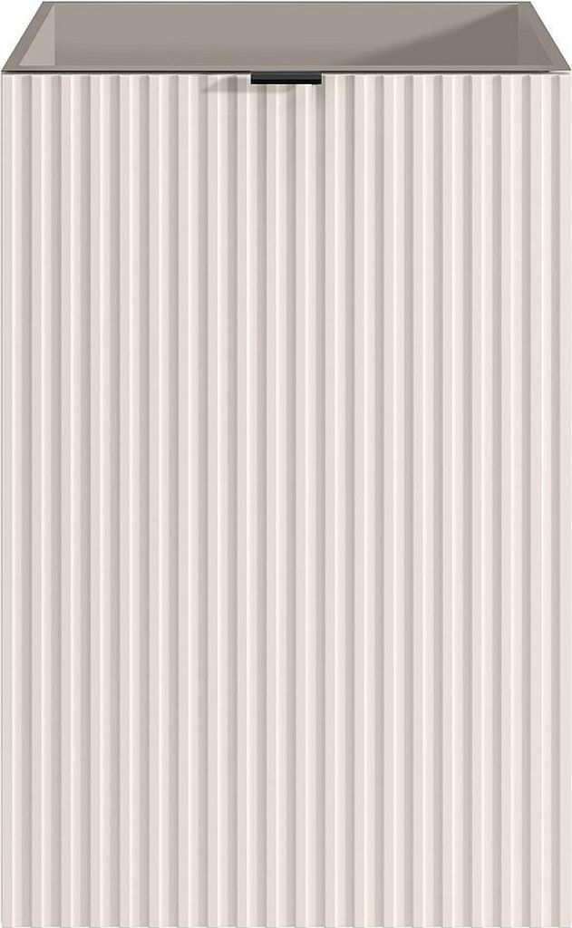 Handwaschbeckenschrank geriffelt - Tür wendbar - Beige - 60 Produktbild 
