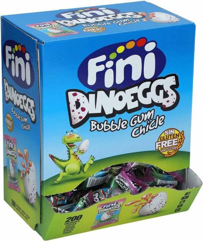 Fini Dino-Eggs Kaugummi flüssig gefüllt, 200 Stück Produktbild 