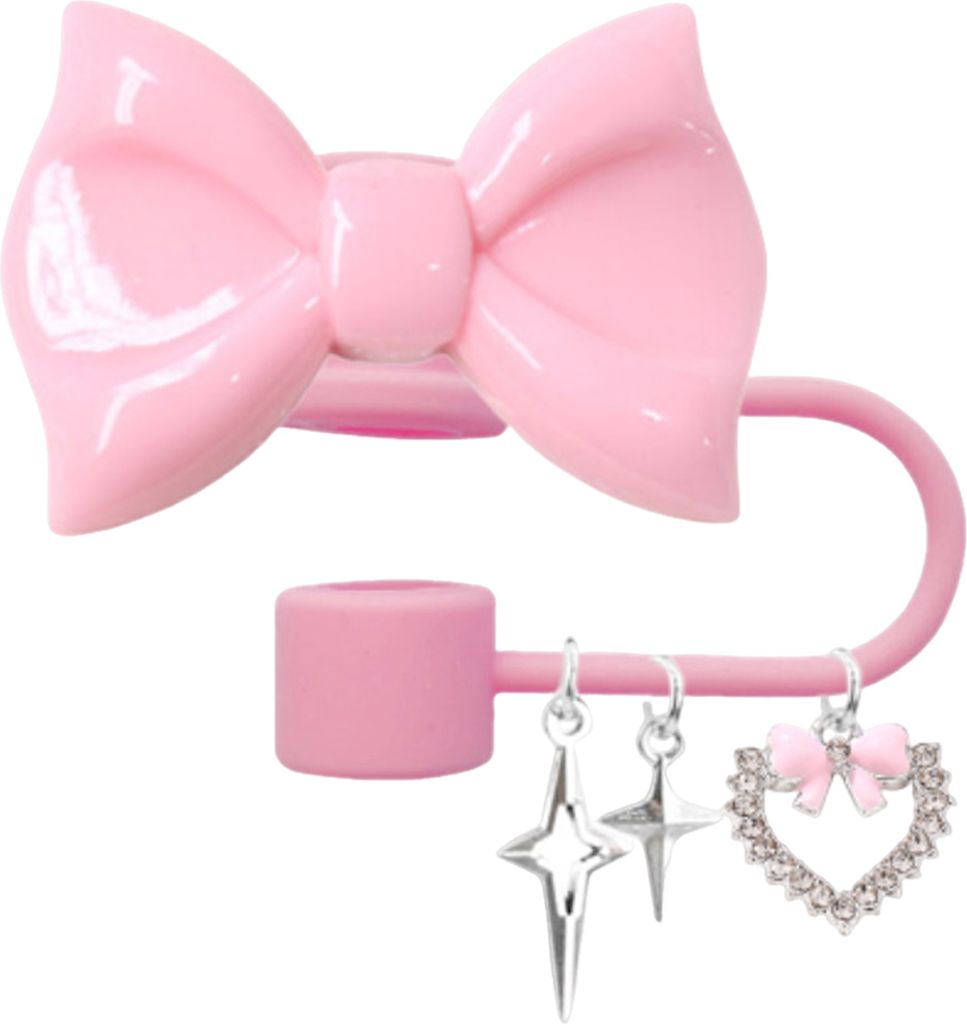 Strohhalmabdeckungen mit Schleife für 30- und 40-oz-Becher, Silikon-Strohhalme, Spitzen, Strohhalme, Deckel, Aufsätze, Trinkhalmschutz, 0,4 Zoll,...