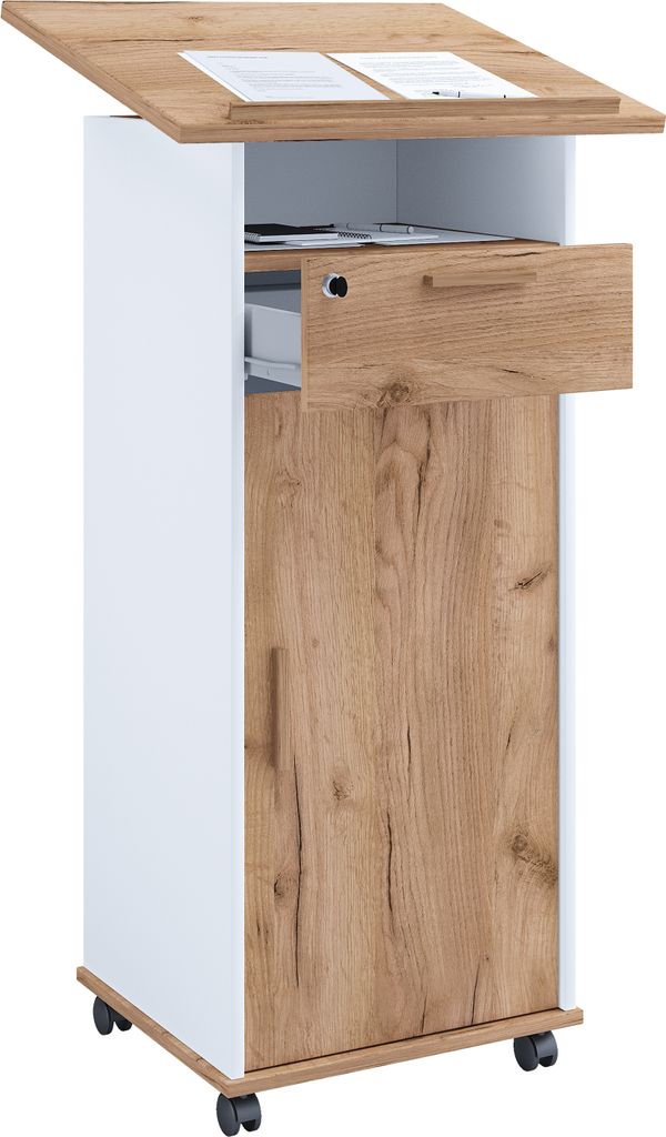 VCM Holz mobiles Rednerpult | Maße ca. H. 109 bis 120 cm x Produktbild 