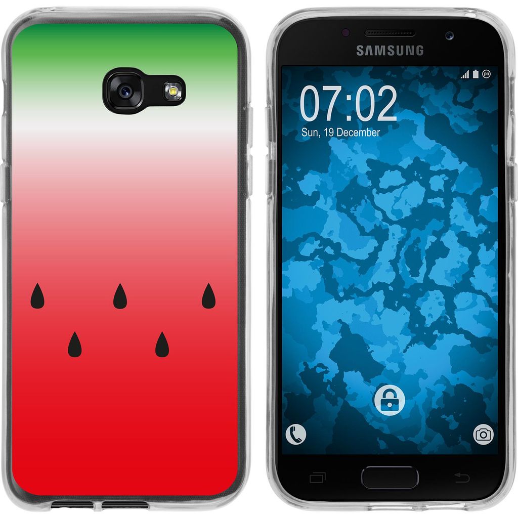 PhoneNatic Case kompatibel mit Samsung Galaxy A7 (2017) Silikon-Hülle Sommer Melone M5