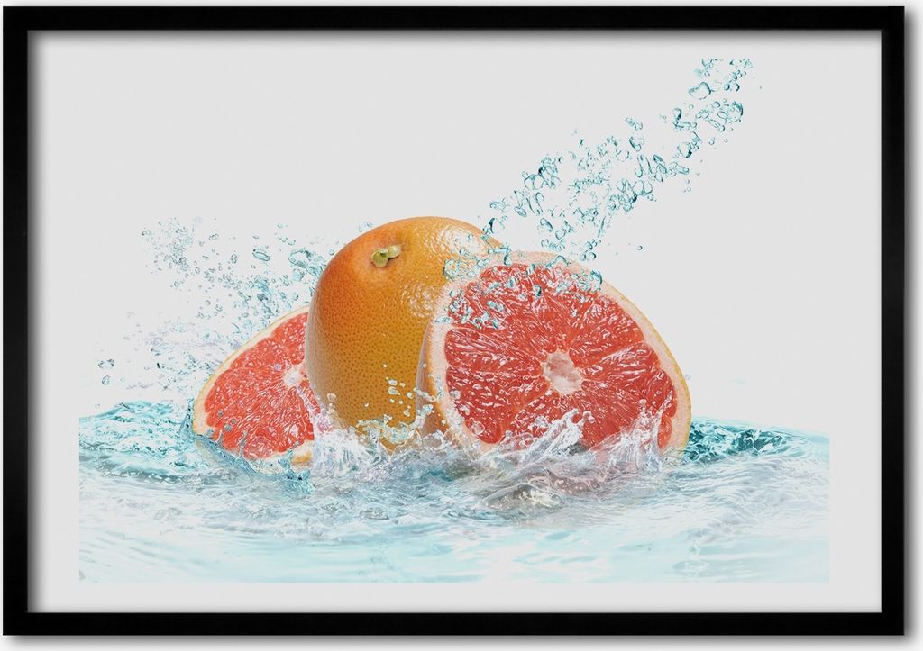 Bild - Bilder - Bilderrahmen - 70 cm x 50 cm - MDF-Rahmen, Wandkunst Grapefruit