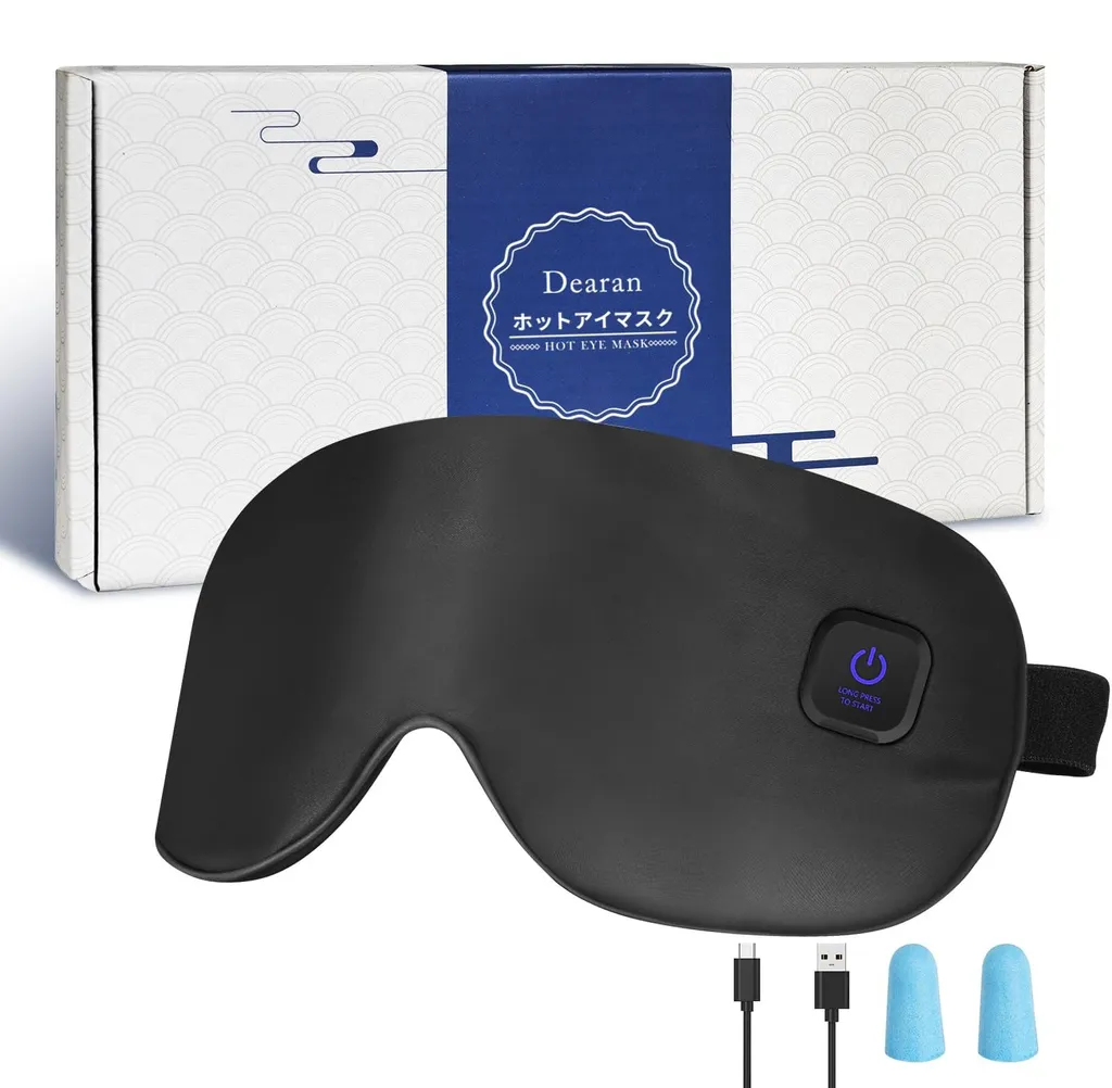 Masque de sommeil chauffant pour relaxation oculaire et voyage en soie