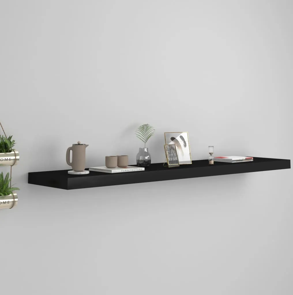 Mensola Nera 120 cm Design Minimal | Ripiano MDF a Scomparsa 3,8cm