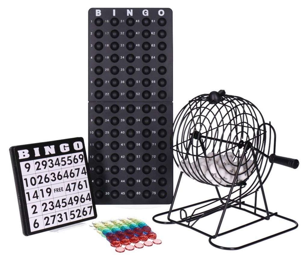 Sada na bingo, pozostávajúca z kovovej bubna a 75 guľôčok Obrázok produktu 