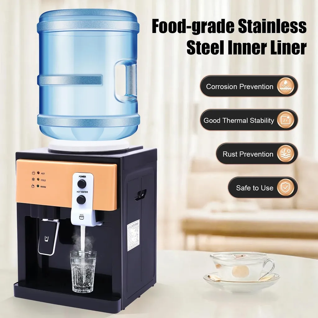 Distributeur d'eau de table eau chaude et froide 8-95°C Inox Noir 550W - 5