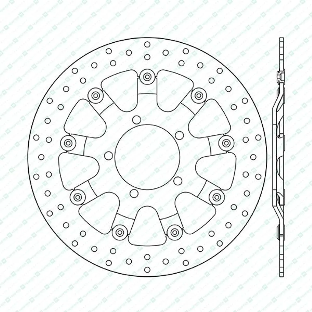 Disque de frein flottant 310mm anti-vibration pour moyeu 5 trous
