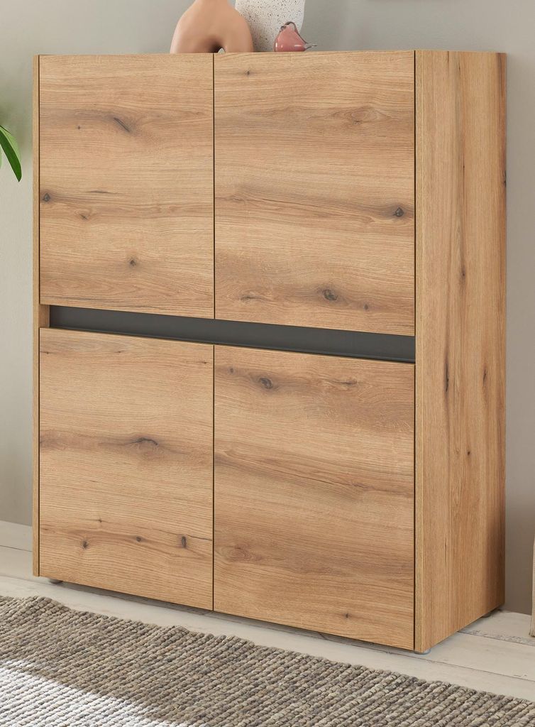 Highboard "Center" in Evoke Eiche und grau Kommode 100 x 120 cm