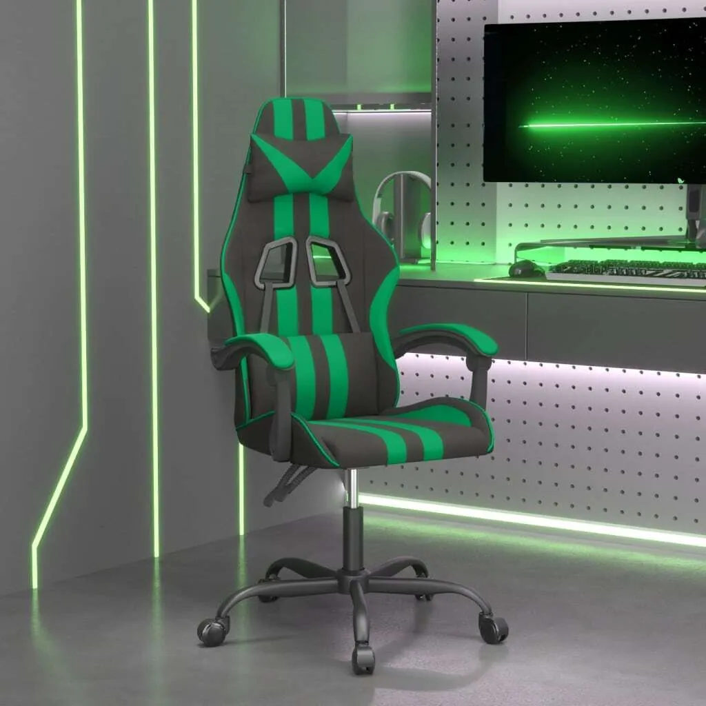 The Living Store Sedia da gioco in ecopelle nera e verde