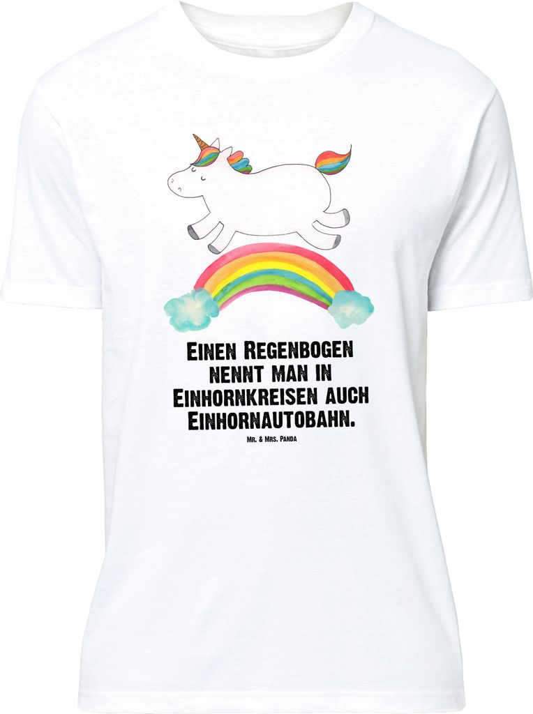 Mr. & Mrs. Panda Größe XL T-Shirt Einhorn Regenbogen - Weiß - Geschenk, Tshirt, mit Spruch, Shirt, Einhornpower, Glitzer, Erwachsenwerden, Unicorn