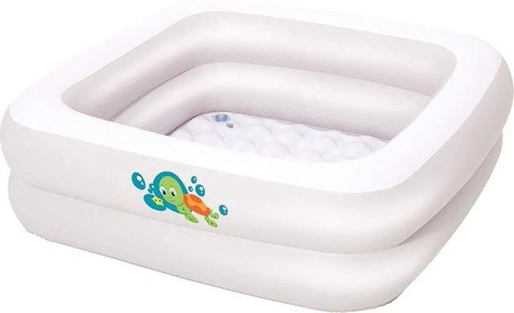 Baignoire gonflable bébé blanche compacte et sécurisée en PVC sans BPA