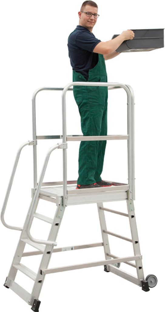 Podestleiter Nr. 517 - Stufen: 8, Arbeitshöhe: 388 cm