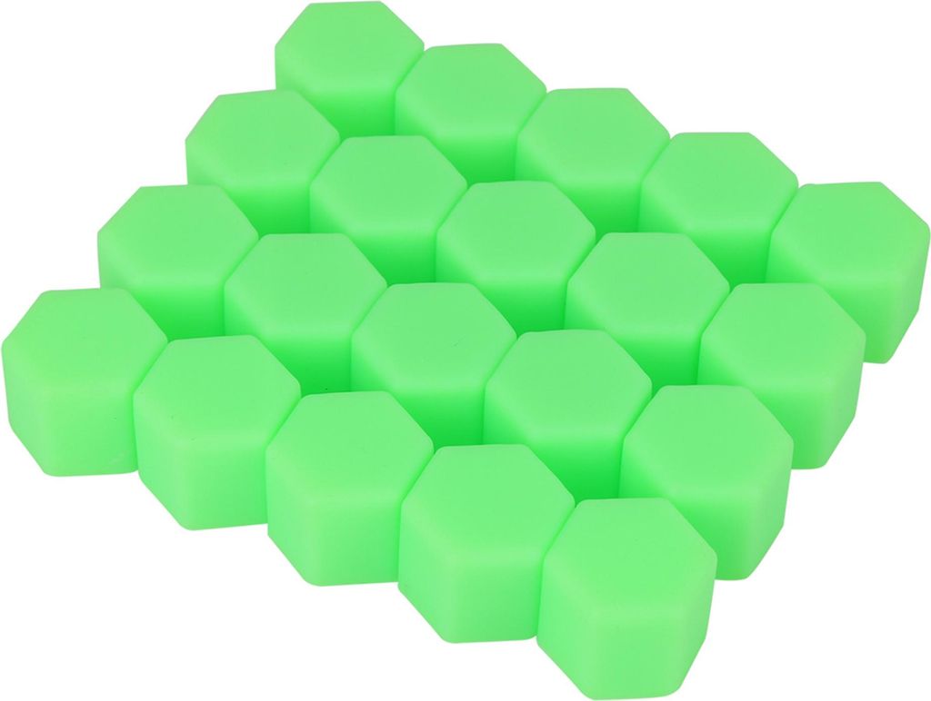 20Stk. 17mm Universal Radschraubenkappen Radschrauben Radmuttern Kappen Silikon Abdeckkappe für Auto Grün