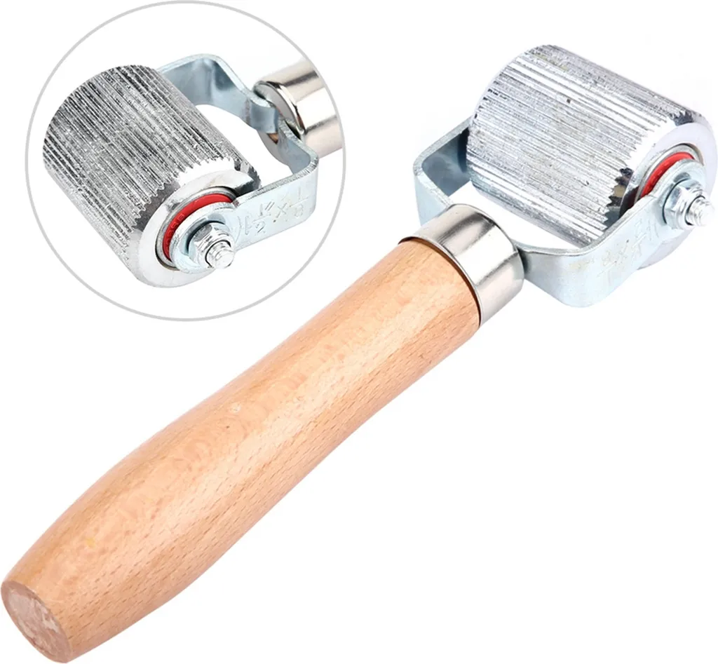 Strumento Cuscinetto a Rulli per Toppe Gomme - Acciaio e Legno - 5