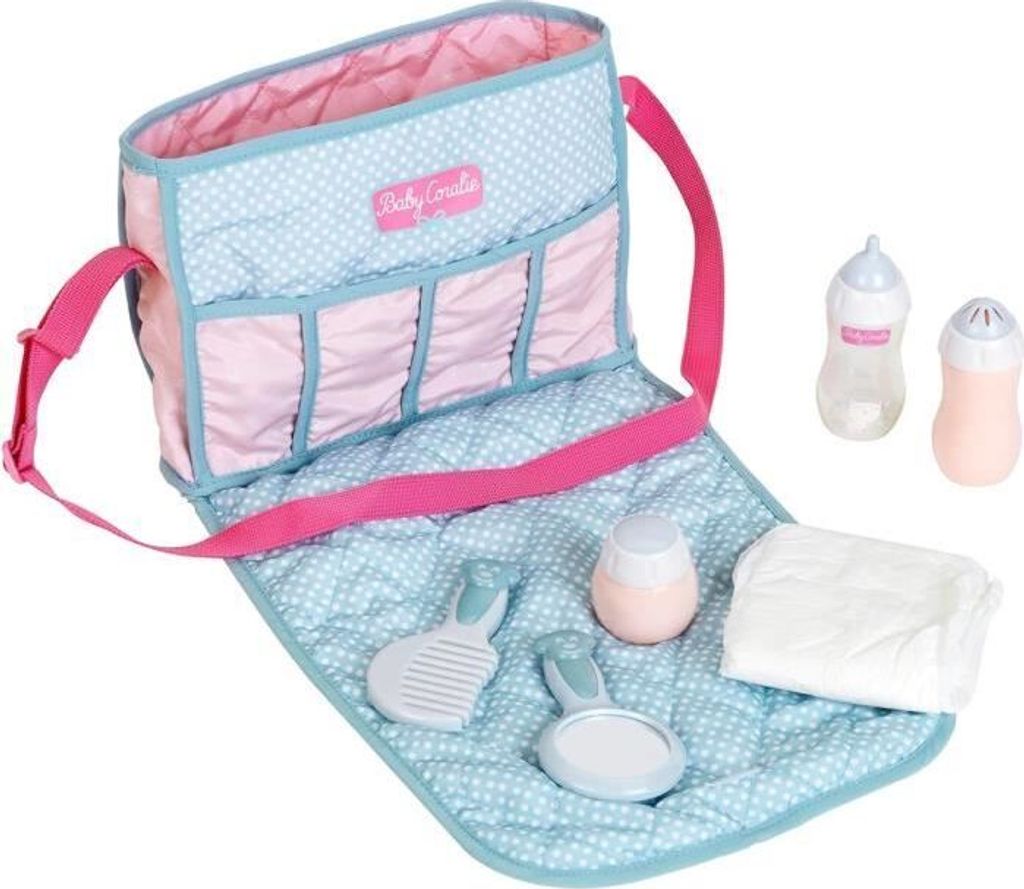 Puppen Wickeltasche Princess Coralie Klein, 7 Zubehörteile, 26 x 20 x 7 cm