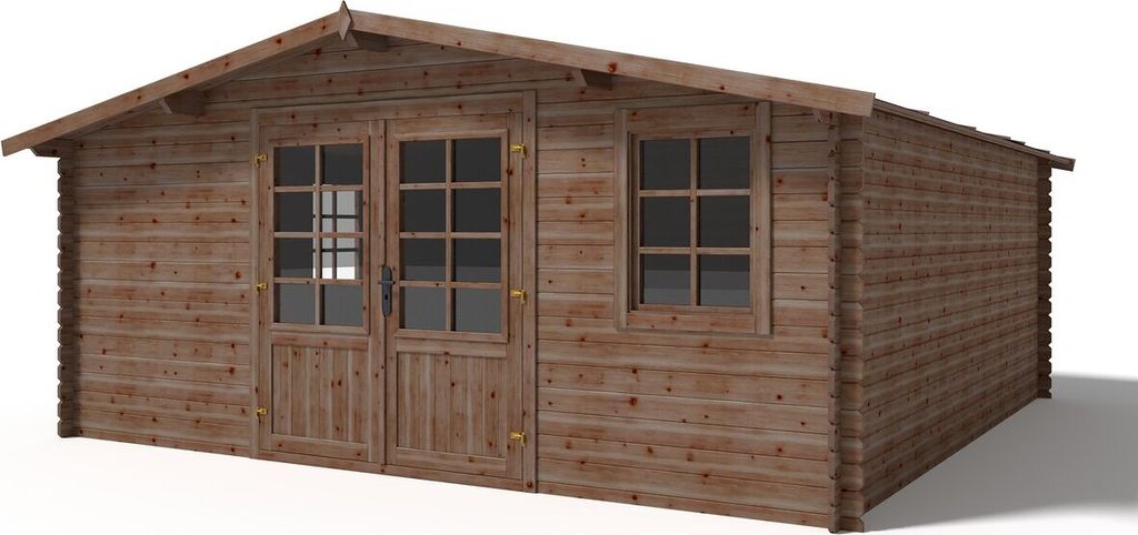 Gartenhaus Kaunas mit Veranda-Option 500 x 500 cm