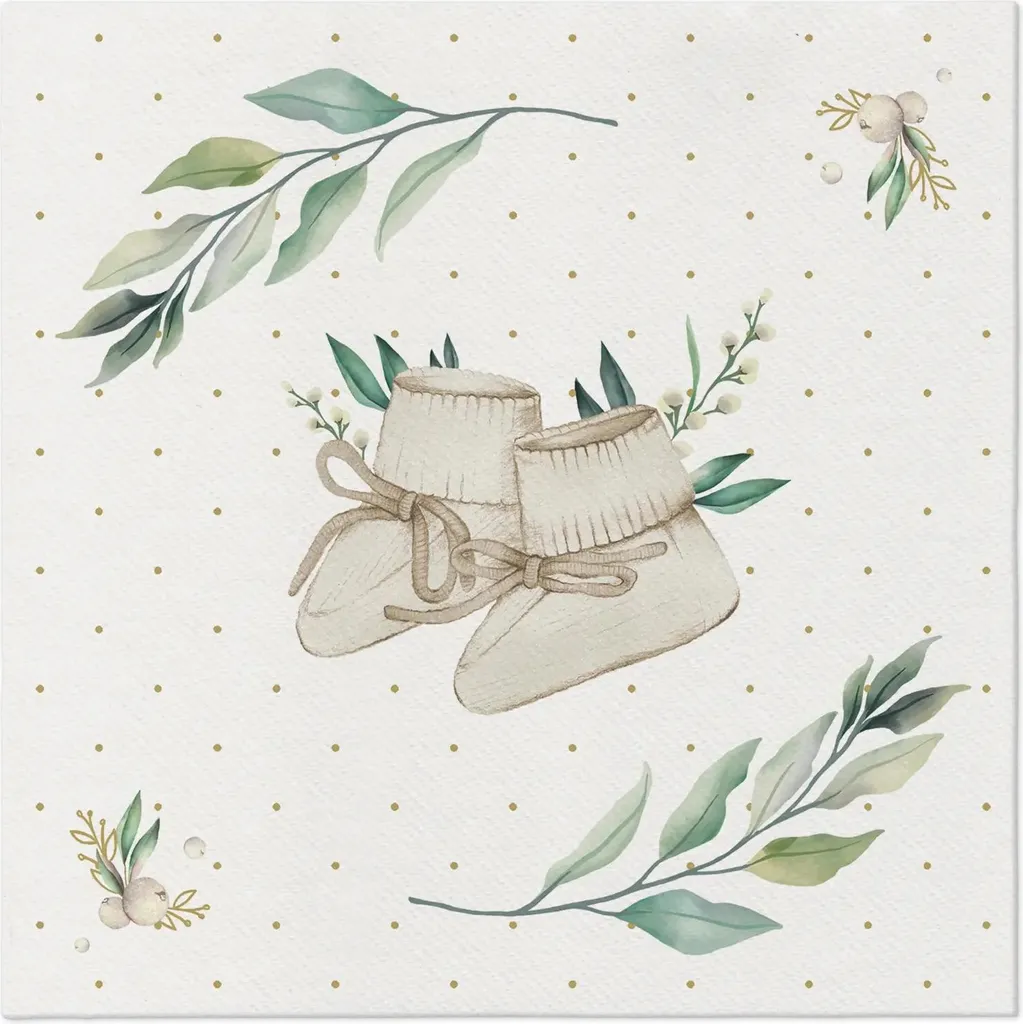 50 Serviettes Airlaid 40x40 "Hello Baby" : Douces et Résistantes